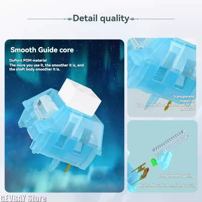 Kailh Arctic Fox Box Switch – 5-poliger Clicky-Tastschalter mit RGB-SMD für deine Gaming-Tastatur - Bild 2