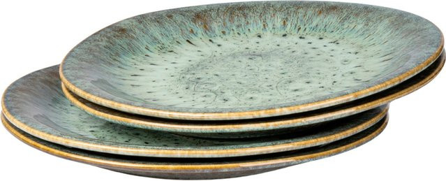 Gipfelstück Teller-Set Flussufer aus Steinzeug in Braun, Grün und Blau - Bild 1