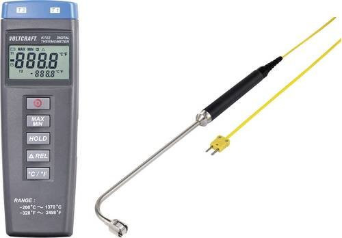 Voltcraft K102 + TP 206 Temperatur-Messgerät mit Fühler-Typ K in Grau - Bild 1