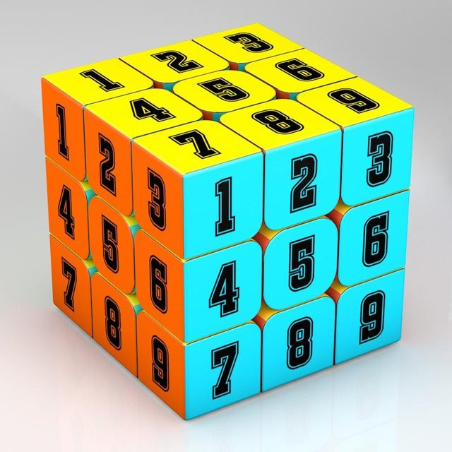 Binchi Keji Travel 3x3 Magic Puzzle Cube, gelb, ab 12 Jahre - Bild 1