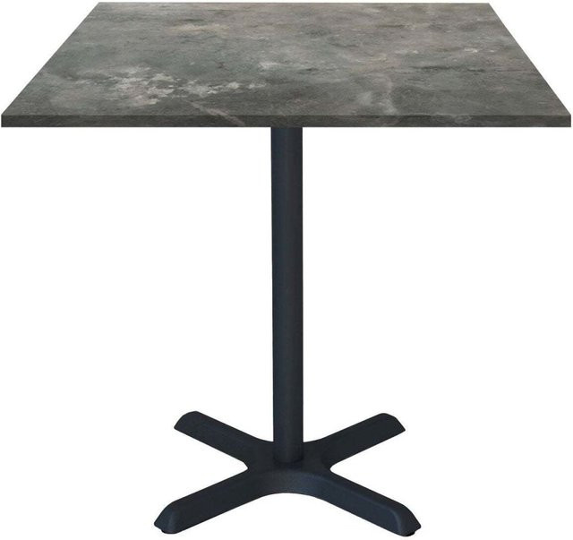 RestooTab Tisch Dina quadratisch in Stein-Optik, Farbe Grau-Blau und Schwarz, B/T/H: 70 x 70 x 74 cm - Bild 1