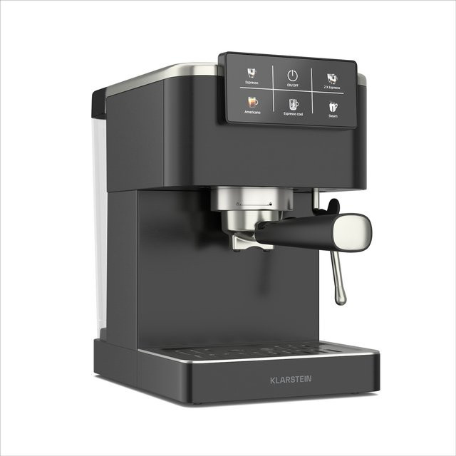 Klarstein SteelPresso Touch Siebträgermaschine mit Touch-Display aus Edelstahl in Silber oder Schwarz mit 20 bar Druck - Bild 1