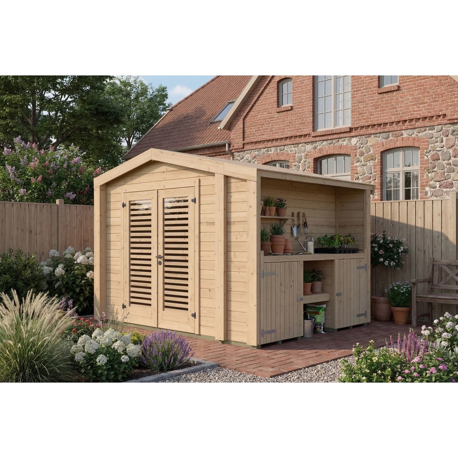WEKA Gartenhaus Killarney aus europäischer Fichte, braun, B/T/H: 300 x 300 x 241 cm - Bild 2