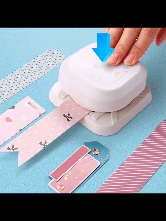Aibecy Papierstanzer Set mit 4 Mustern in Weiß für Bastelarbeiten, Scrapbooking und Planer - Bild 2