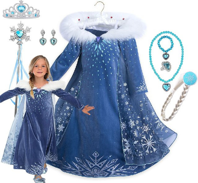 TONGTONGMI Die Eiskönigin Elsa Prinzessin Kleid, Kostüm, Blau - Bild 1