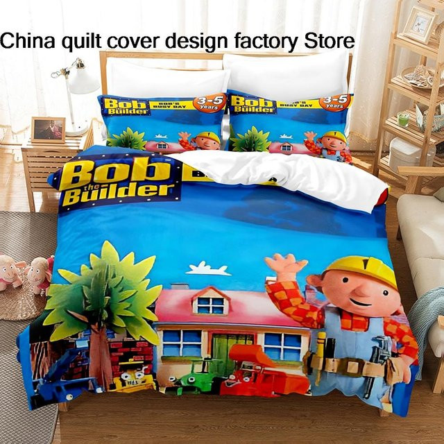 Bob der Baumeister Bettwäsche-Set mit 3D-Druck für Kinder, Blau, B/H: 240 x 220 cm - Bild 1
