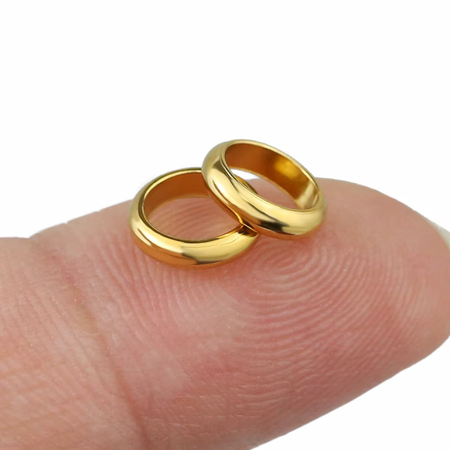JHNBY Perlenringe Edelstahl, Gold/Stahl-Finish, Unisex - Bild 2
