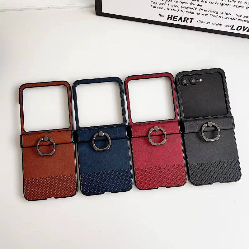 Motorola Razr 60 50 40 Ultra Schutzhülle mit Gitterstruktur und Ringhalter in Rot - Bild 3