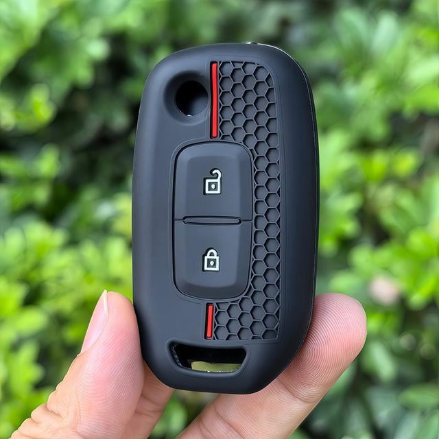 Schutzhülle aus Silikon für Renault Autoschlüssel in Schwarz für Modelle wie Kwid, Trafic, Clio, Kadjar, Captur, Arkana, Sandero Stepway, Logan und Twingo - Bild 1