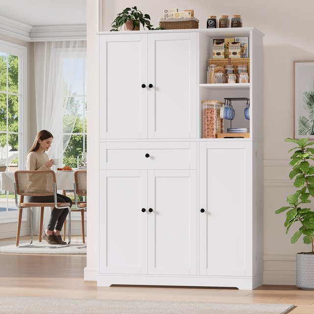 Getone Küchenbuffet moderner Vorratsschrank mit 5 Türen und 1 Schublade, B/T/H: 104 x 40 x 173 cm - Bild 1