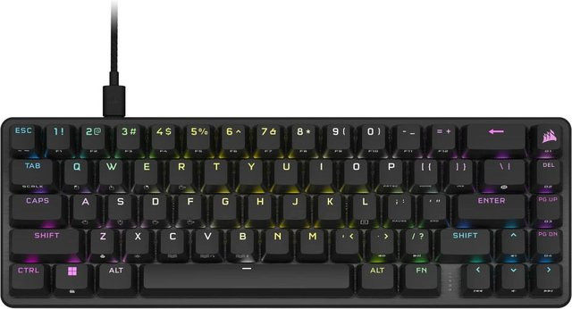 Corsair K65 Pro Mini Gaming-Tastatur mit optischen Switches, QWERTZ DE Layout, Schwarz, USB-C Anschluss - Bild 1