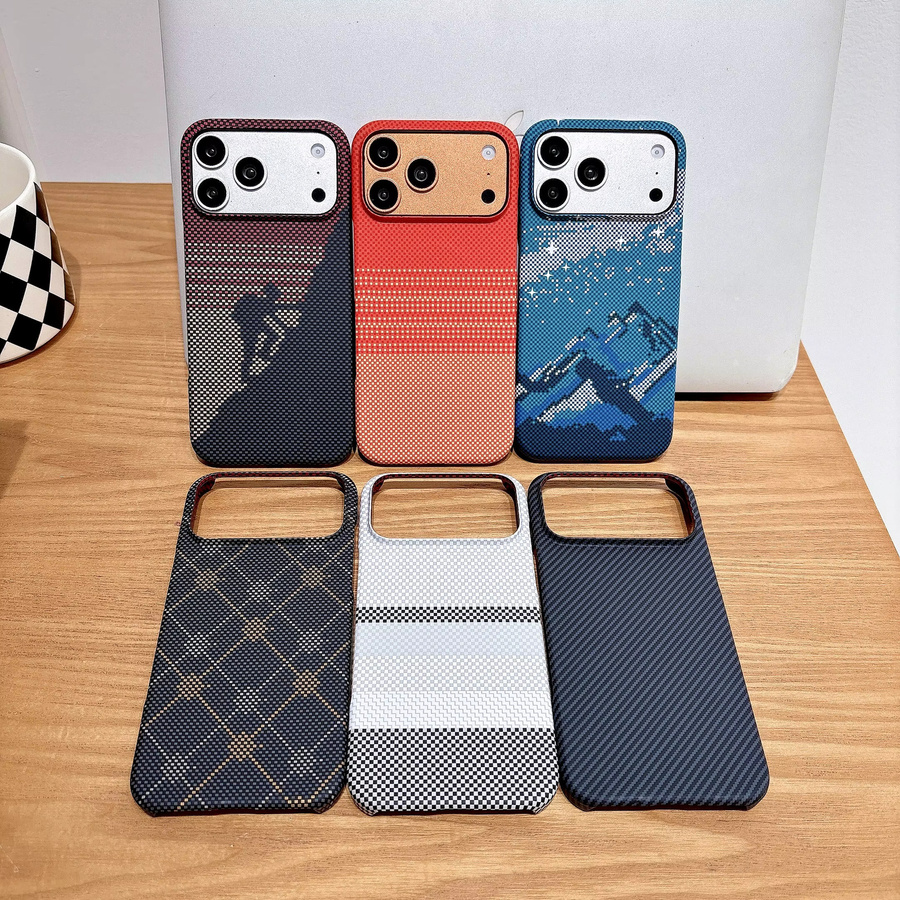 DecoPhone MagSafe Handyhülle aus Kevlar Aramid Carbon Fiber für iPhone Air 17 16 15 14 13 Pro Max Plus Ultradünnes Luxus-Cover - Bild 1