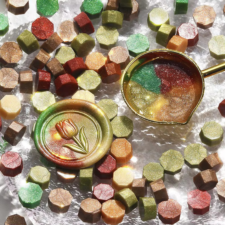 100 Stück Glitzer-Wachsperlen zum Siegeln für Umschläge und DIY-Projekte in Multicolour - Bild 2
