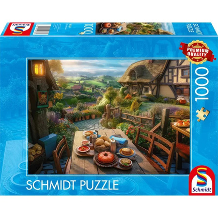 Schmidt Spiele Puzzle Frühstück mit Aussicht ländliche Landschaft 1000 Teile