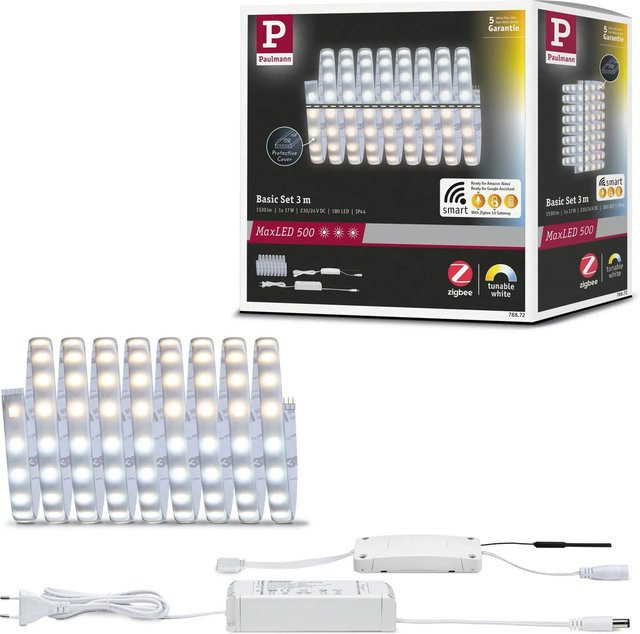 Paulmann MaxLED 500 LED Strip Tunable Weiß Smart Home Zigbee Basis-Set mit Controller und Netzteil, 3 m - Bild 2
