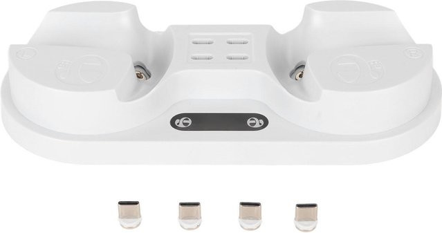 Igeteck Dual-Ladestation für PS5 VR2 Sense Controller mit magnetischer Typ-C Schnittstelle und LED-Anzeige in Weiß - Bild 1