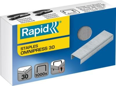 Rapid Heftklammern Omnipress 30, verzinkt, Silber, 1000 Stück - Bild 1