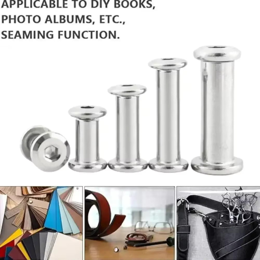 ZONSANTA Möbelniete Verbinder aus 304 Edelstahl in Silber, Flachsechskant Innensechskant Kappenmutter für M3 M4 M5 M6 M8 M10 - Bild 2