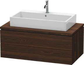 Duravit Waschtischunterschrank L-Cube in Nussbaum gebürstet mit 2 Schubladen, Breite: 102 cm, Tiefe: 54,7 cm, Höhe: 40 cm - Bild 1