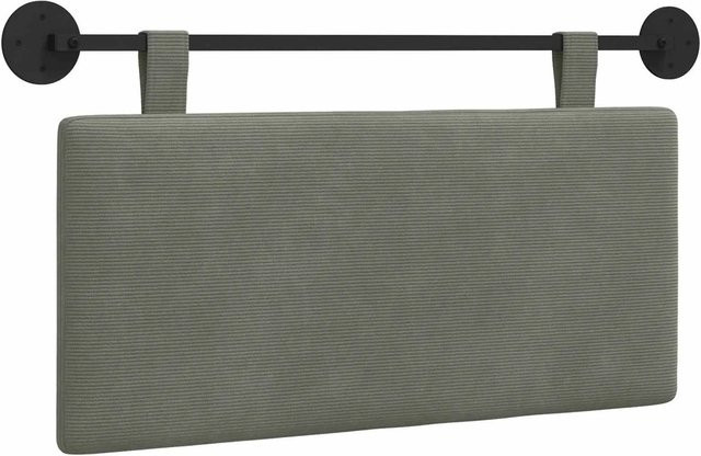 vidaXL Hängendes Kopfteil aus Cordstoff in Grau, B: 90 cm, H: 55 cm, T: 5 cm - Bild 1