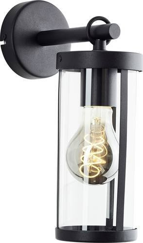 Brilliant Sidney 44290/06 Außenwandleuchte aus Metall und Glas in Schwarz und Transparent mit E27 Fassung und IP44 Schutzart - Bild 1
