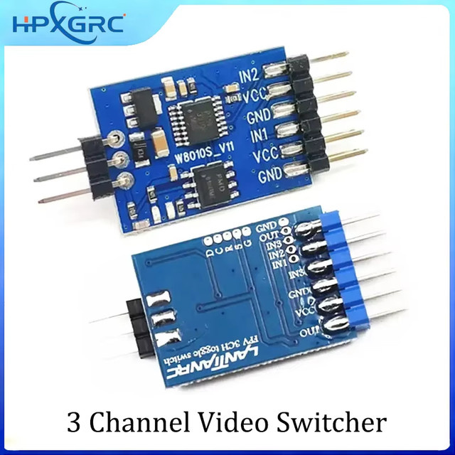 HawkSpeed 3-Kanal-Video-Switcher-Modul für FPV mit OSD-Steuerung in Blau - Bild 1