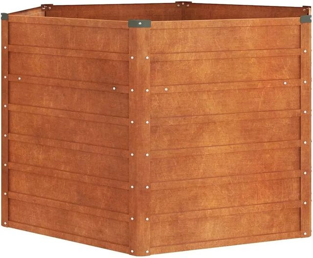 vidaXL Hochbeet aus Cortenstahl in Braun, B/T/H: 129 x 129 x 77 cm - Bild 1