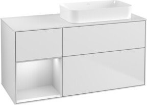 V&B Waschtischunterschrank Finion mit Wandbeleuchtung, Farbe Weiß lackiert, B/T/H: 120 x 60 cm - Bild 1
