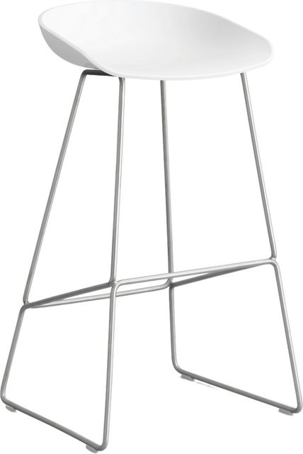 HAY About A Stool AAS 38 Hocker in Weiß mit Stahlgestell und Polypropylen-Sitzschale - Bild 1