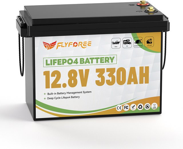 FLY POWER LiFePO4 Batterie 12,8V 300Ah Schwarz - Bild 1