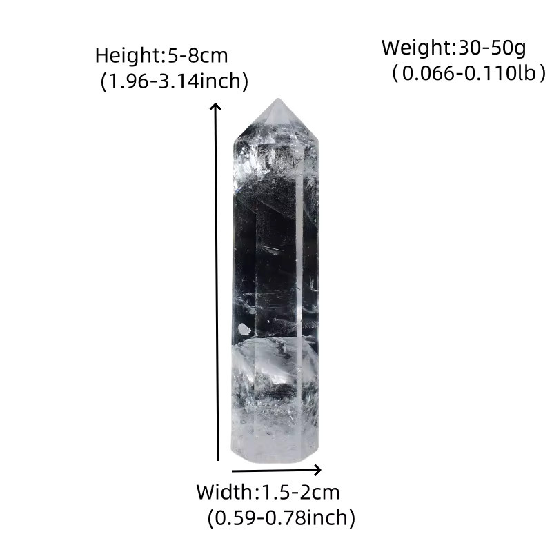 RYCRYSTAL Natürlicher klarer Quarz Kristall Obelisk als polierter Sechseck-Prisma für Reiki, Meditation und DIY-Geschenke in Transparent - Bild 2