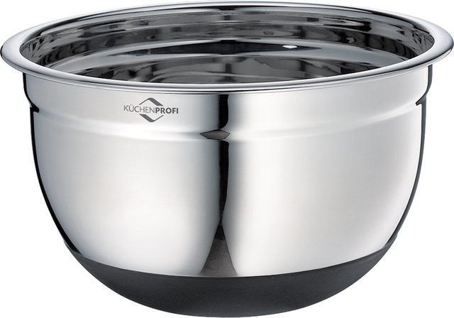 Kuechenprofi Rührschüssel aus Edelstahl, rund, silber, mit rutschfester Basis, 0,75 l - Bild 1