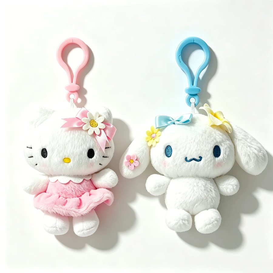 Sanrio Hello Kitty & Cinnamoroll Plüsch-Schlüsselanhänger, Puppenanhänger - Bild 2