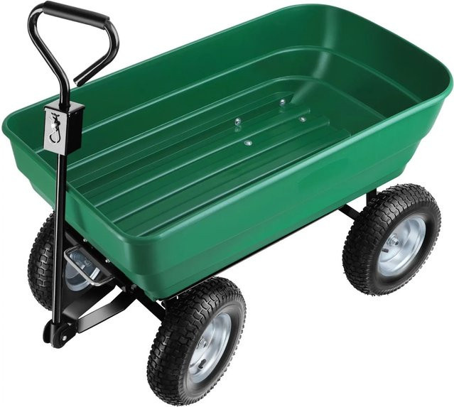 tectake Gartenwagen Tummi mit Kippfunktion und Luftreifen in Grün, Belastbarkeit 300 kg, H x B x T: 107 x 58 x 60,50 cm - Bild 2