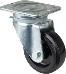 BS Schwerlastrolle N100.B60.125 mit Schraubbefestigung in Schwarz und Silber - Bild 1