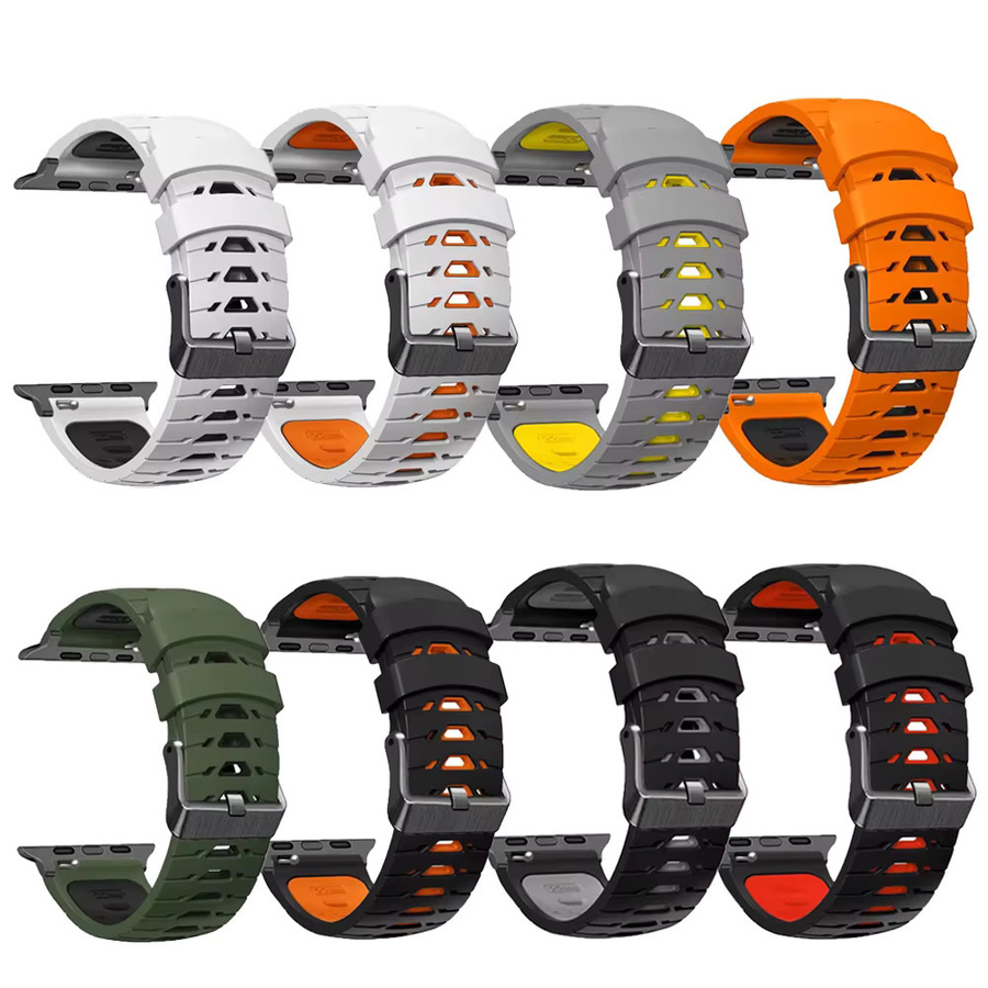 QCTOG Uhrenarmband Silikon, Weiß, Unisex - Bild 3