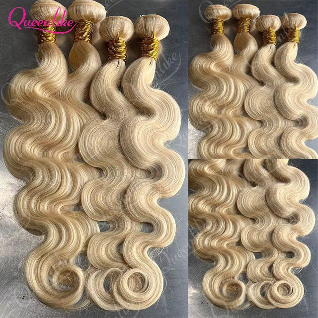 Queenlike Haarverlängerung Brasilianische Haarwebart Bundles, Blond, Körperwelle - Bild 1