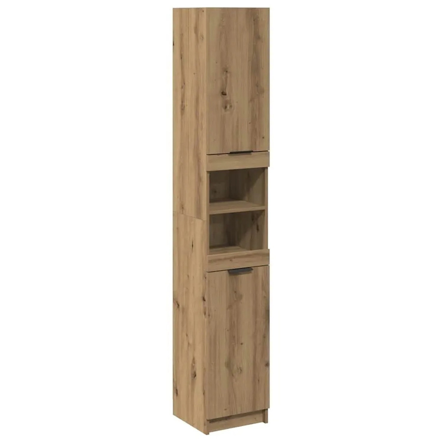 vidaXL Badschrank Artisan-Eiche Braun, Wandmontage, B/T/H: 32 x 34 x 188,5 cm - Bild 2
