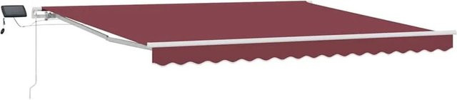 vidaXL Markise manuell mit LED in Weinrot, B: 400 cm, T: 300 cm - Bild 1