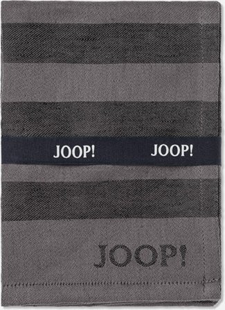 2er Set Geschirrtücher JOOP! LIVING CUISINE STRIPES in Anthrazit aus Halbleinen und Frottee - Bild 1
