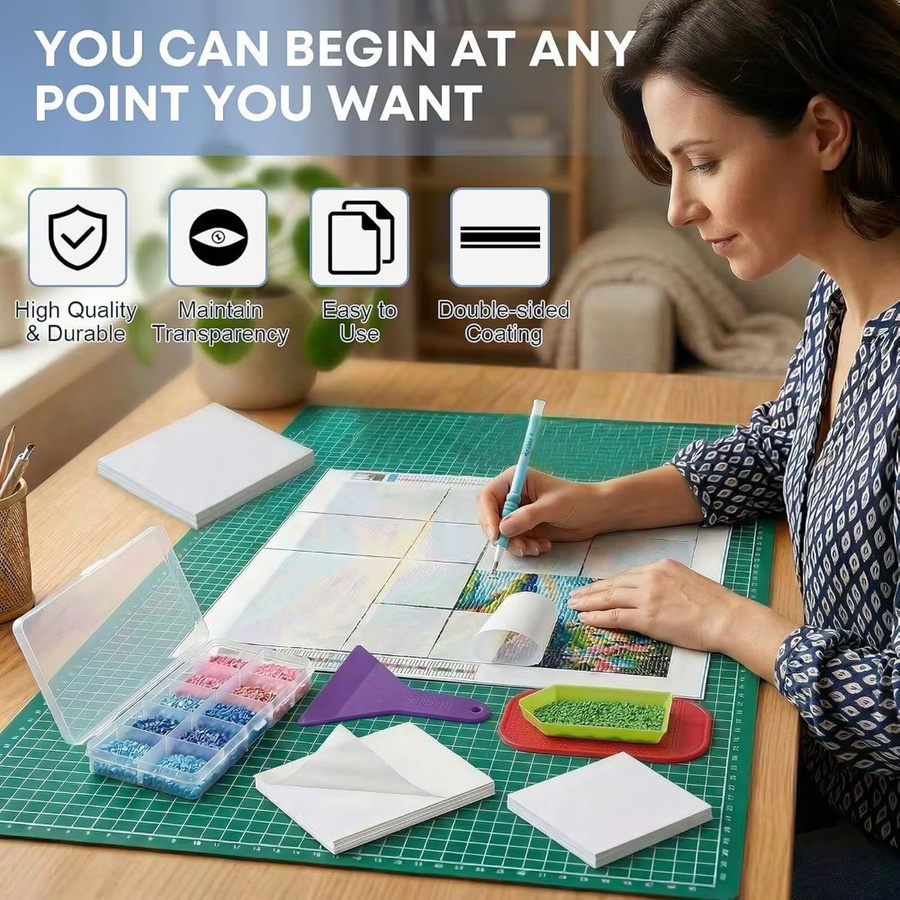 300-teiliges Diamantmalerei-Trennpapier-Set in Multicolour, doppelseitig antihaftbeschichtet und wiederverwendbar - Bild 2