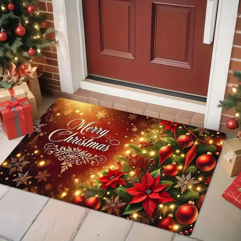 VIKAMA Weihnachtsbaum Druckteppich als dekorative Bodenmatte für Flur und Eingangsbereich - Bild 3