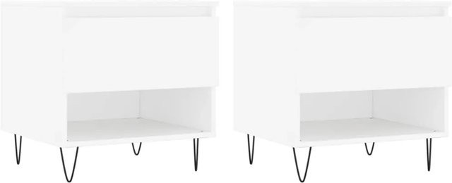 vidaXL Couchtisch Set 2 Stück Weiß modern aus Holzwerkstoff, B/T/H: 50 x 46 x 50 cm - Bild 1