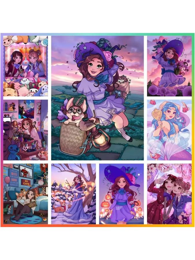 KAYOU Mädchen Fantasy, Diamantmalerei Kunst-Stich-Mosaik, bunt - Bild 2