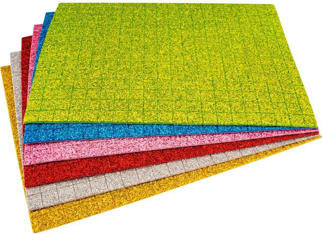 Möbius Creativ Moosgummi-Mosaik selbstklebend in Glitter-Mix Multicolour - Bild 1