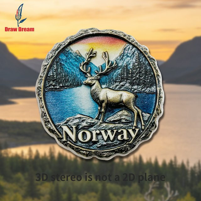 Kreativer 3D-Hirsch Kühlschrankmagnet aus dem Norwegischen Eissee-Wald in Multicolour als Reise-Souvenir für dein Zuhause oder dein Büro - Bild 1
