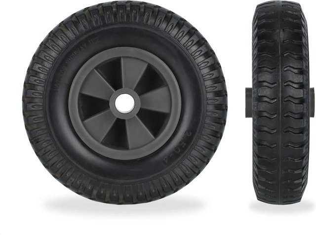 Relaxdays 2er Set Sackkarrenrad aus Vollgummi in Schwarz, Pannensicher, Durchmesser: 22 cm, Breite: 6 cm - Bild 1