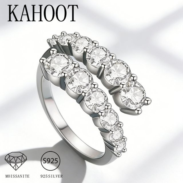 KAHOOT Offener Ring 925 Silber, Moissanit, Unisex, Einheitsgröße - Bild 1