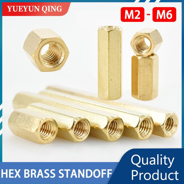 YUEYUN QING Messing Motherboard Abstandshalter Sechskant Platinenhalterungen PCB Säulen in Gold und Messing für M2 M2.5 M3 M4 M5 M6 - Bild 1