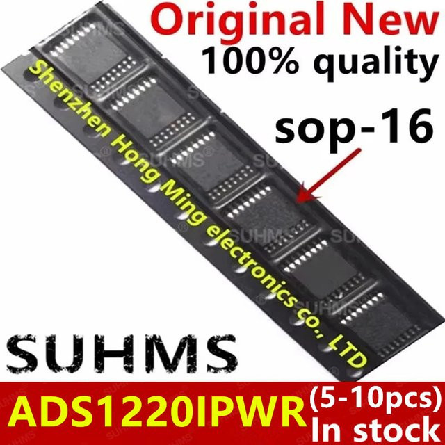 5 bis 10 Stück ADS1220IPWR ADS1220 TSSOP-16 IC in Schwarz - Bild 1